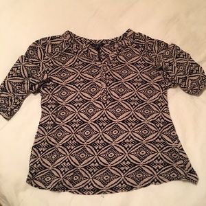 Luck brand cook tribal print 3/4 sleeve shirt